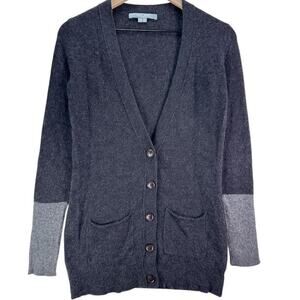 SEA BLEU Women's XS Gray Cashmere Cardigan Sweater Long Sleeve Casual
